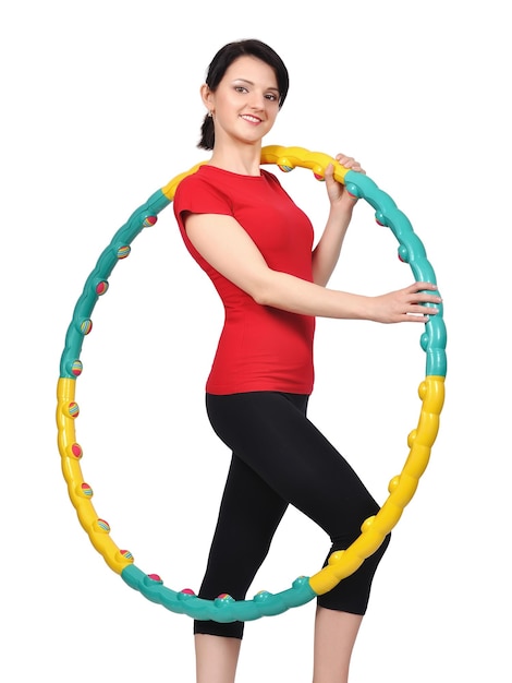 Młoda Dziewczyna Trzyma Hula-hoop