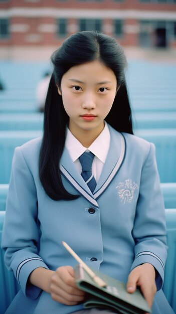 Zdjęcie młoda dziewczyna w szkole.