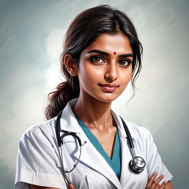 Młoda indyjska kobieta lekarz