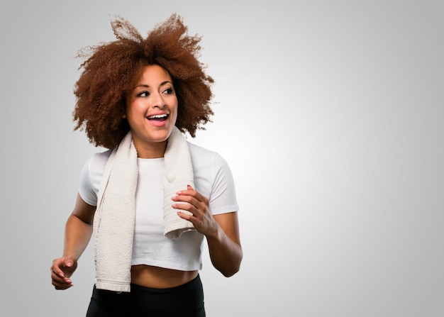 Młoda Kobieta Afro Fitness Jogging