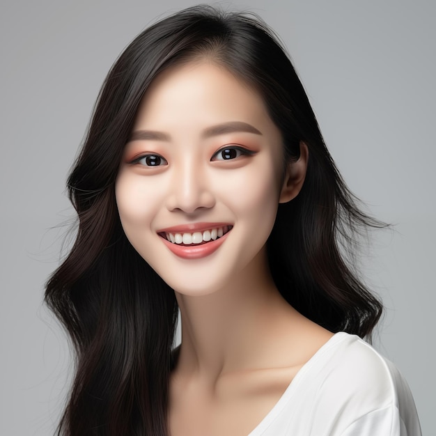 Młoda kobieta azjatyckiego wyglądu Portret pięknej dziewczyny chińskiej koreańskiej japońskiej