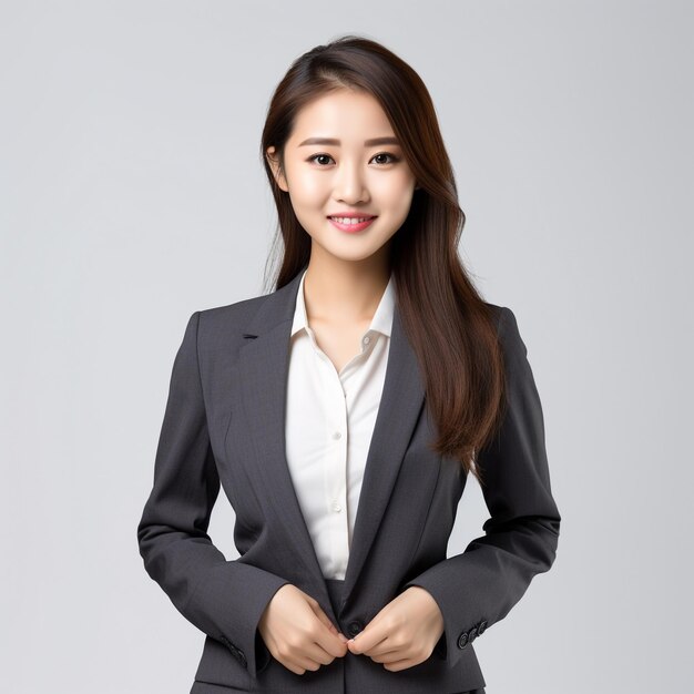 Zdjęcie młoda kobieta biznesowa w garniturze biurowym.