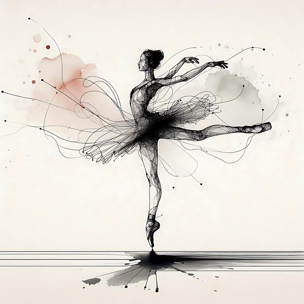 Zdjęcie młoda kobieta tańcząca balet na białym tle tańcząc balet w powietrzu