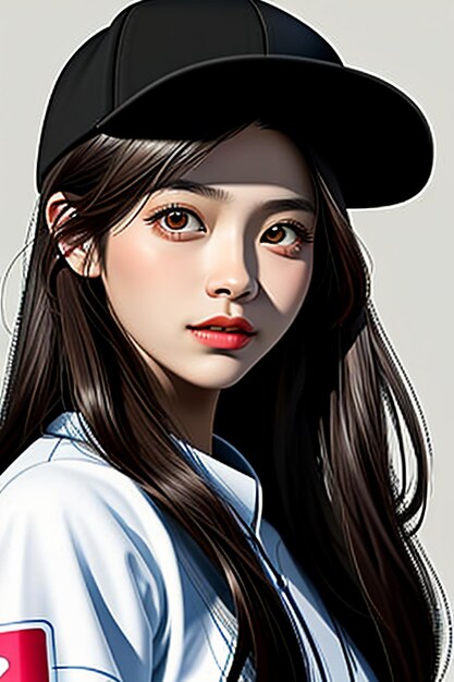 Młoda piękna dziewczyna w kapeluszu z wykwintnymi rysami twarzy modelki piękna tapeta w tle
