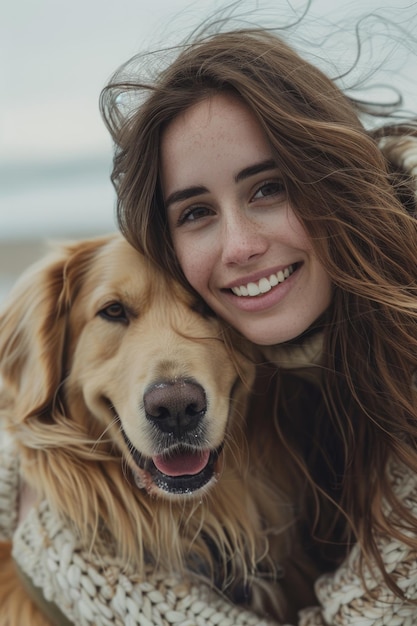 Zdjęcie młode kobiety i psy