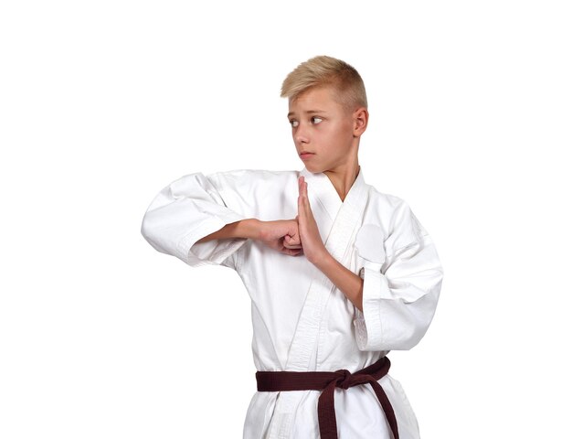 Młody chłopak karate