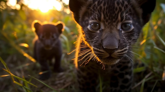 Młody leopard lankański