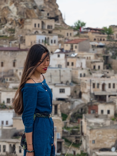 Młody piękny kobieta portret w Kapadocja, Turcja.