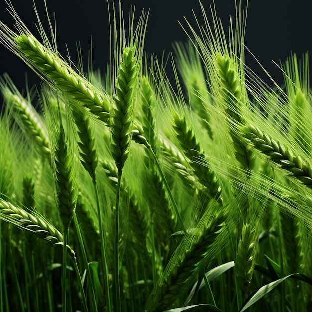 Młody ryż na zielonym polu