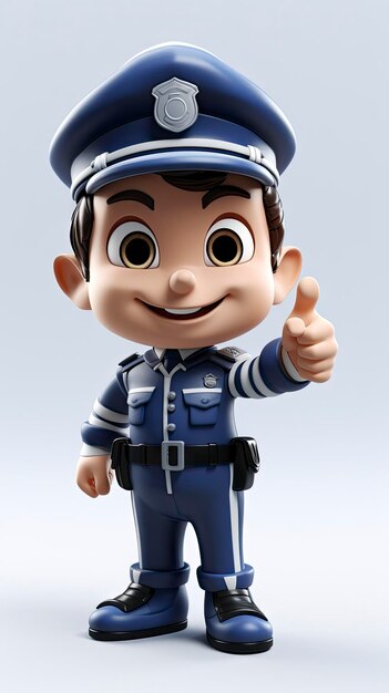 Młody strażnik animowany Młody policjant ilustracja