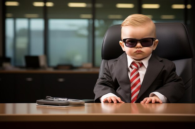 Zdjęcie młody szef w biurze generatywna si