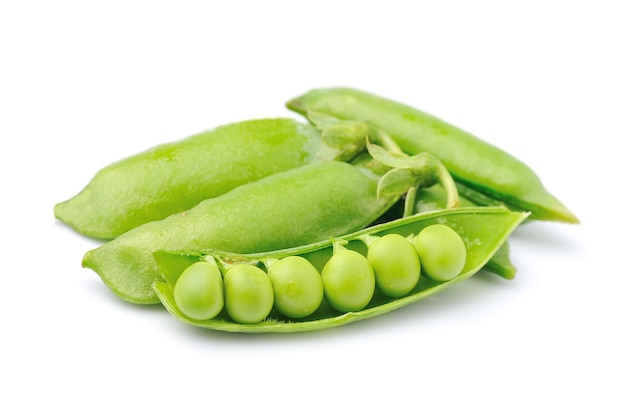 Młody zielony groszek z bliska Zielone warzywa