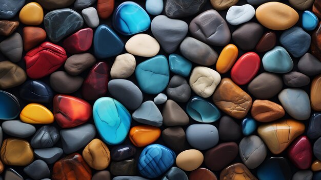 mnóstwo kolorowych skał z mnóstwem różnych generatywnych AI