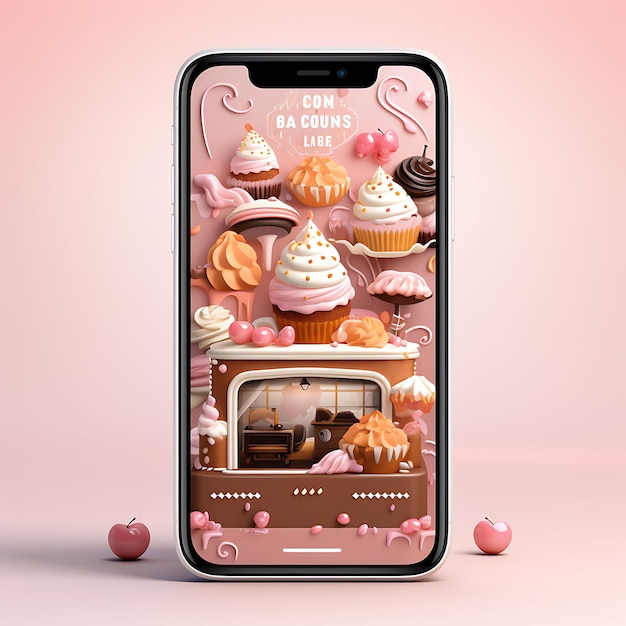 Mobile App Layout Design of Custom Cake Delivery With Artistic and Personalized Layout a Concepts (Projektowanie aplikacji mobilnych z artystycznym i spersonalizowanym układem)