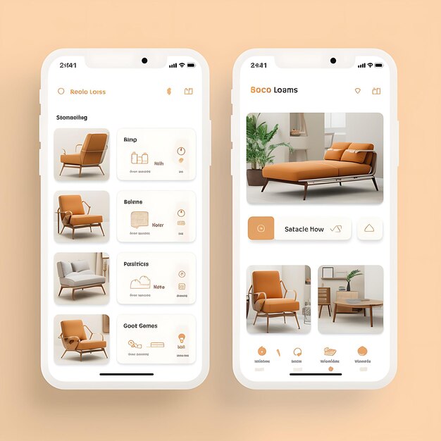 Mobile App Layout Design of Furniture Delivery z przestronnym i zorganizowanym układem i nowymi koncepcjami