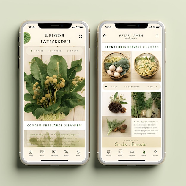 Mobilna aplikacja od farmy do stołu Restauracja ekologiczna i zrównoważona koncepcja Des menu jedzenia i napojów