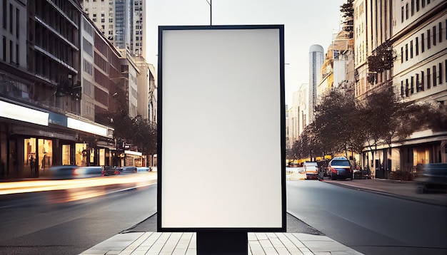 Zdjęcie mock up z dużym billboardem w mieście ai generatywny