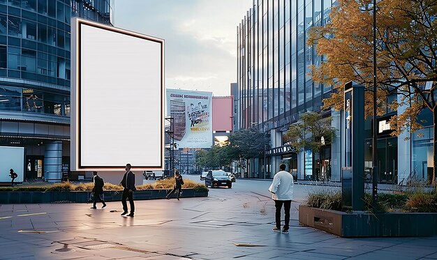 Mock up z dużym plakatem w mieście