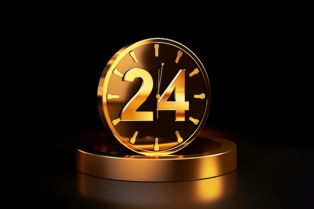 Mockup 3d clockcountdown szczęśliwy nowy rok koncepcja Generatywna sztuczna inteligencja