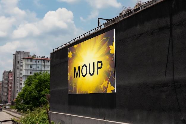 Mockup billboardu na ścianie