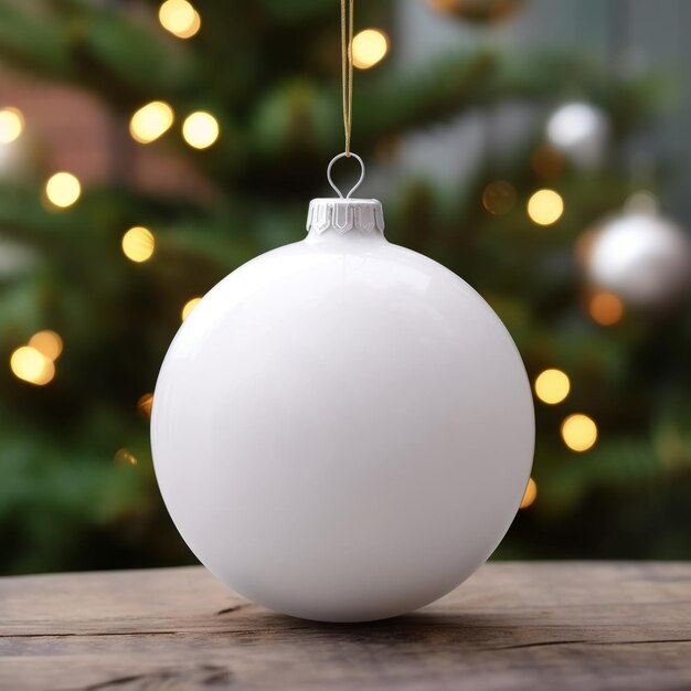 Mockup Blank Christmas Dye sublimacja ceramiczna biała ozdoba okrągła bauble zwykła biała