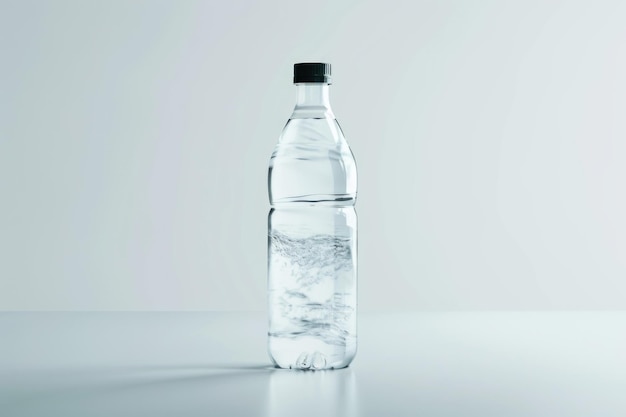 Mockup butelki z wodą mineralną na białym tle
