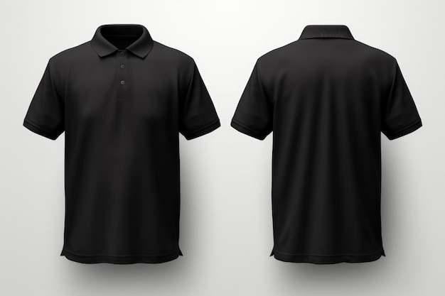 Zdjęcie mockup czarnej koszulki polo z przodu i z tyłu