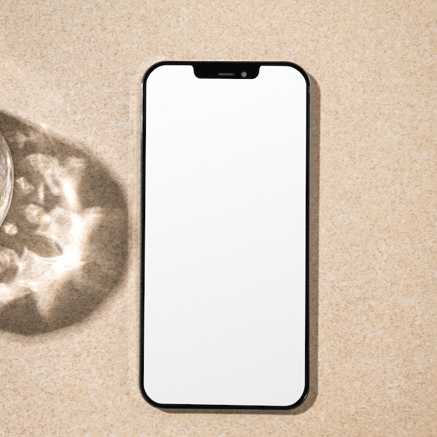 Mockup ekranu telefonu png estetyczny projekt płaskiego układu