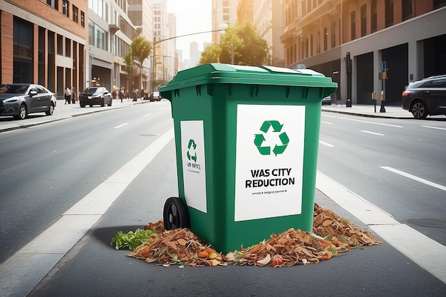 Mockup kampanii Smart City Waste Reduction z pustą, białą, pustą przestrzenią do umieszczenia projektu