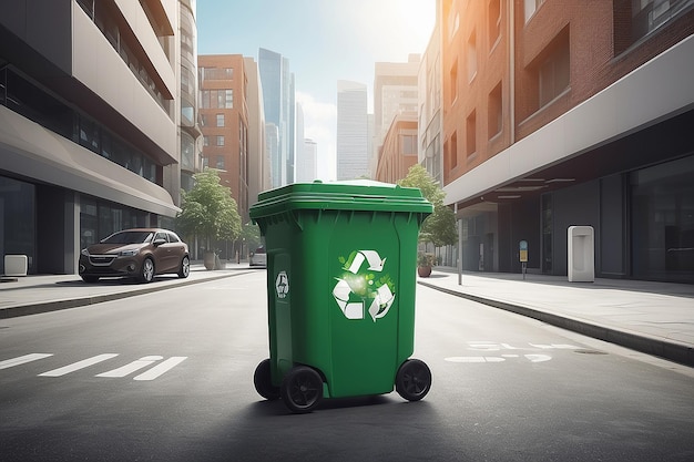 Mockup kampanii Smart City Waste Reduction z pustą, białą, pustą przestrzenią do umieszczenia projektu