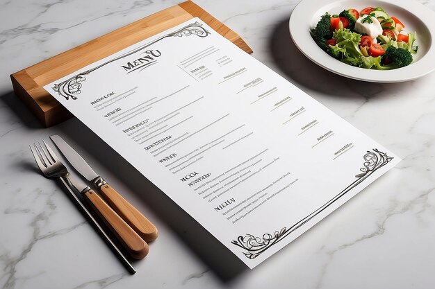 Mockup karty menu