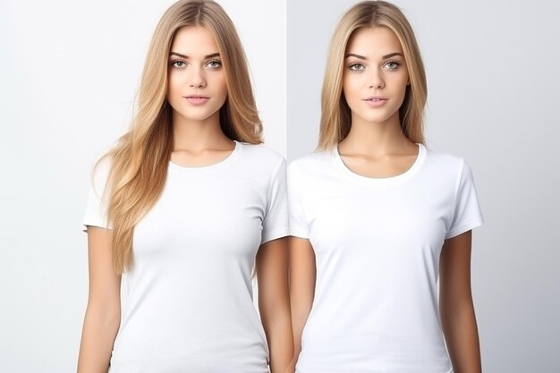Mockup "Kobieta w białej koszulce" stworzony za pomocą sztucznej inteligencji generatywnej