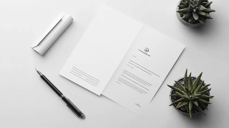 Zdjęcie mockup minimalistycznej biurkowości korporacyjnej