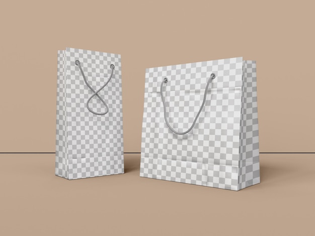 Mockup papierowego worka na zakupy