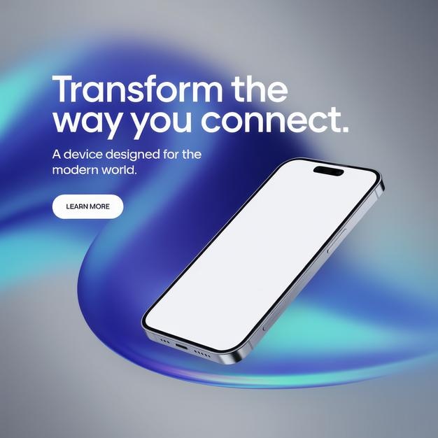Mockup reklamy dla smartfonów w mediach społecznościowych