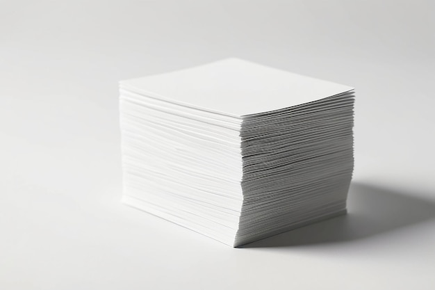 Mockup stacków wizytówek na białym tle z teksturowanym papierem