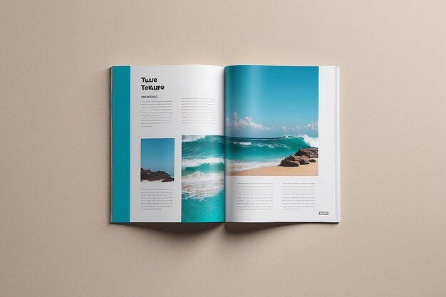 Zdjęcie mockup strony magazynu wave texture