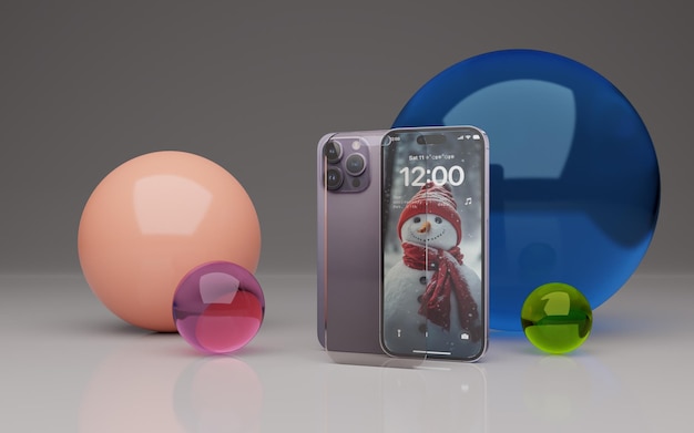 Mockup szkła hartowanego telefonu 3d render