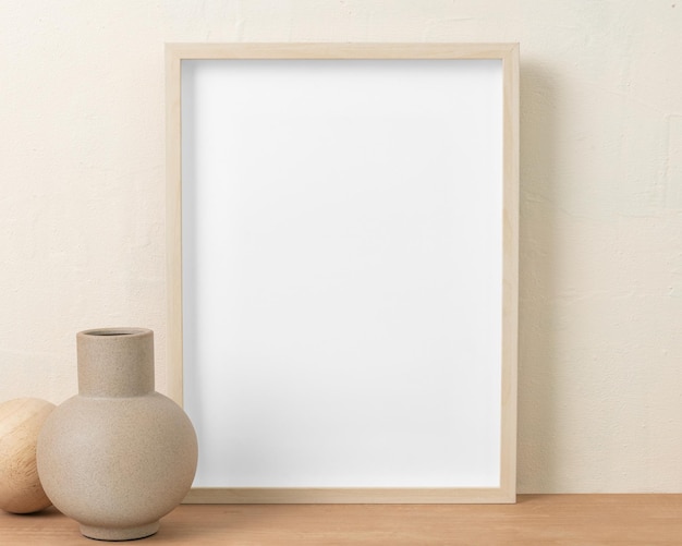Mockup sztuki na ścianie png ramka zdjęciowa w stylu zen dekoracja wnętrza domu
