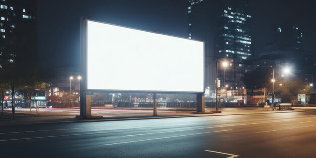 Mockup ulicznego billboardu podkreślający pusty baner