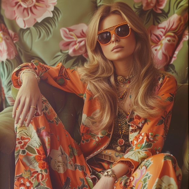 Moda i życie codzienne w latach sześćdziesiątych lat siedemdziesiątych odzież specjalność niuansów i indywidualności nostalgiczna podróż przez retro chic esencja mody hippie odzwierciedla w stylu inspirowanym vintage