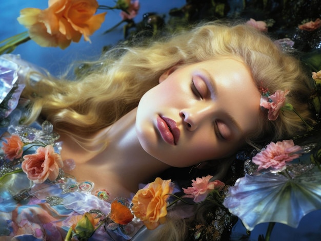 Moda zbliżenie zdjęcie blond Ophelia