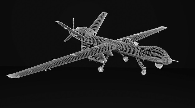 Model 3D bezzałogowego samolotu bojowego
