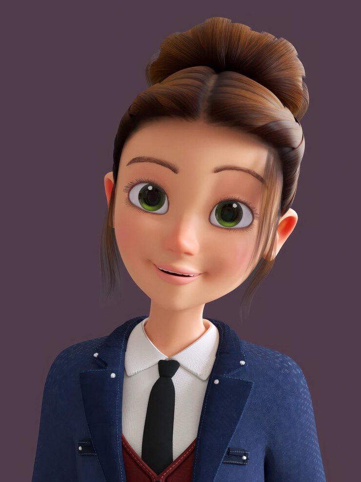 Zdjęcie model 3d dziewczyna młoda kobieta