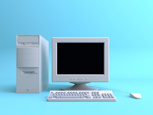 Zdjęcie model 3d komputera retro