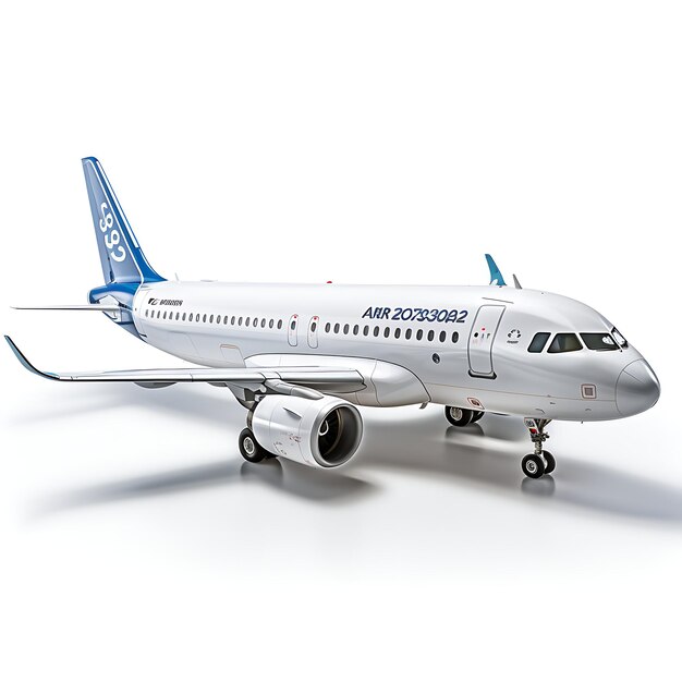 Model Airbus A320ceo 1988 Narrow Body Jet Airliner na białym tle ilustracja konstrukcji montażu