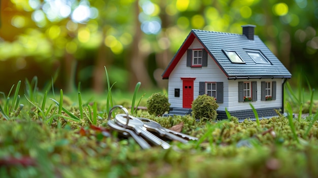 Model domu z kluczami Koncepcja nieruchomości