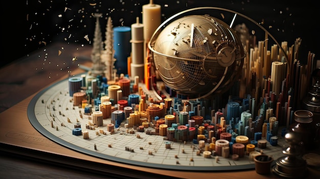 Model globu świata na stole