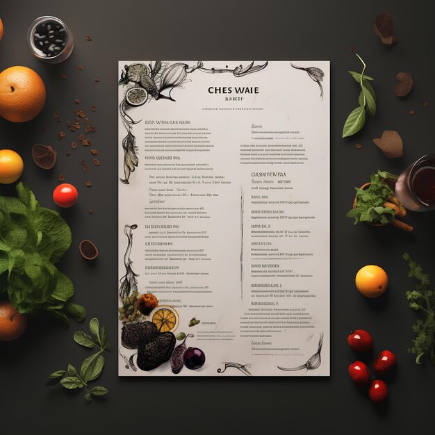 model listy menu restauracji generatywny Ai