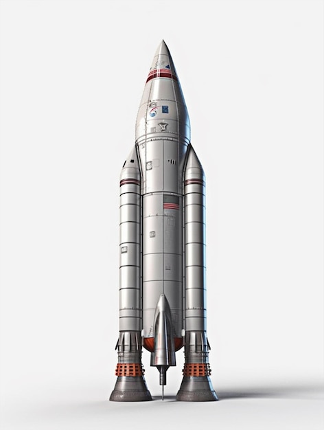 Model rakiety na białym tle